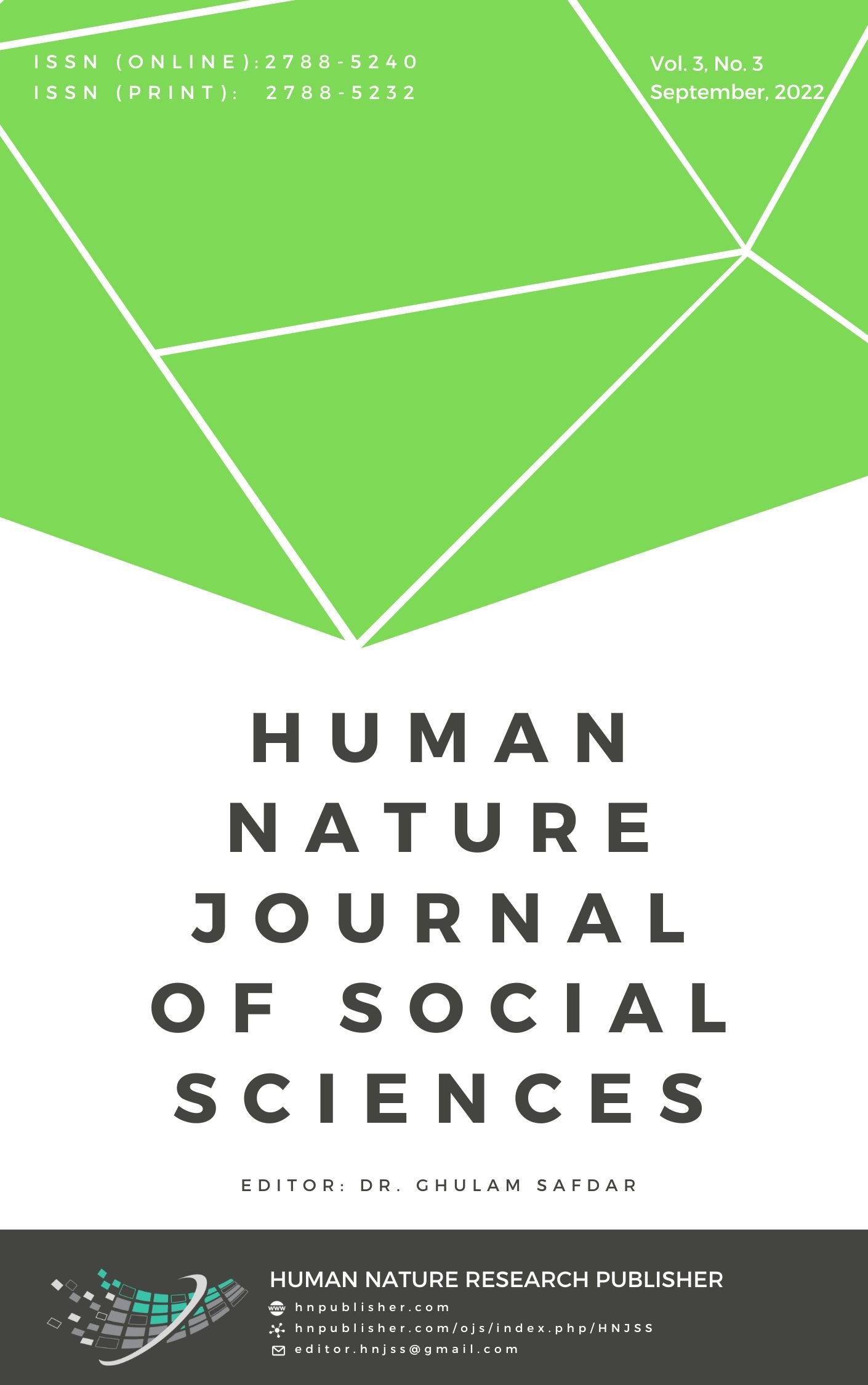 					View Vol. 3 No. 3 (2022): Human Nature Journal of Social Sciences
				